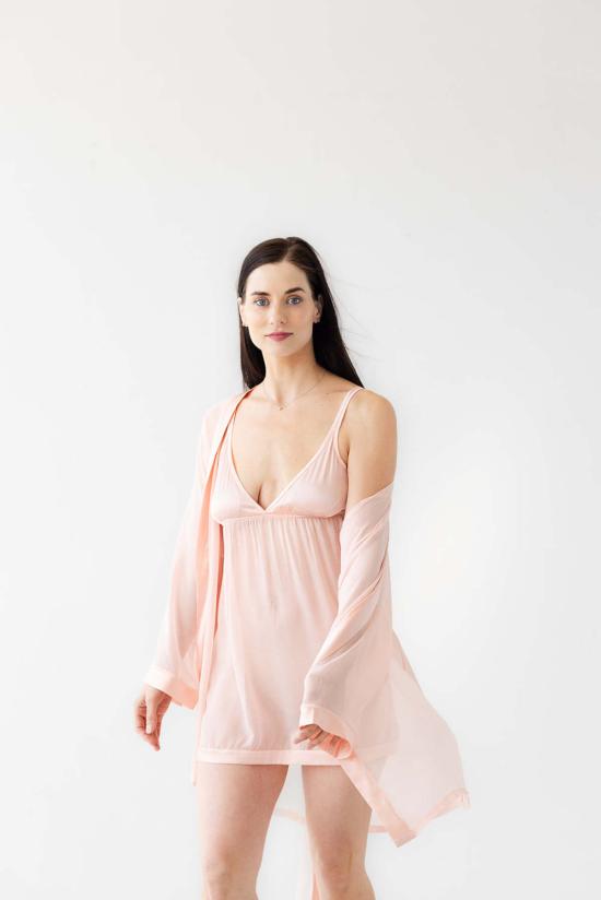  Salua Lingerie 라운지 웨어 살루아 란제리 피지 슈미즈 로즈 - SALUA LINGERIE