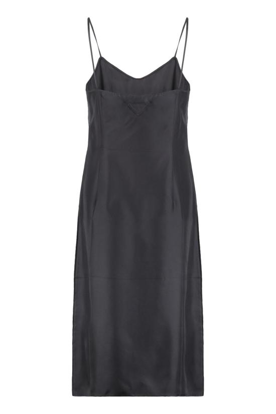  프라다 숏 원피스 실크 미니 드레스 블랙 - PRADA