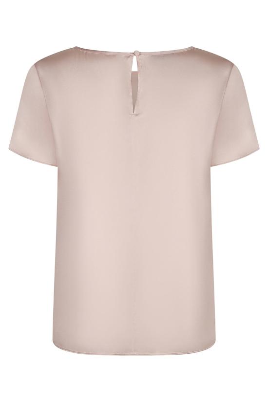  엠포리오 아르마니 반팔 티셔츠 실크 새틴 티셔츠 페일 로즈 - EMPORIO ARMANI