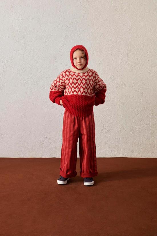  [키즈] 위켄드 하우스 키즈 트레이닝/조거 팬츠 키즈  스트라이프 키즈  버건디