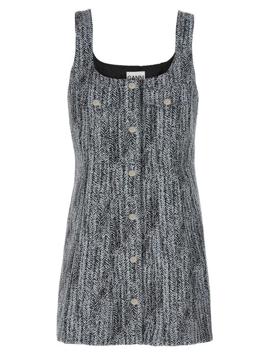  가니 숏 원피스 트위드 드레스