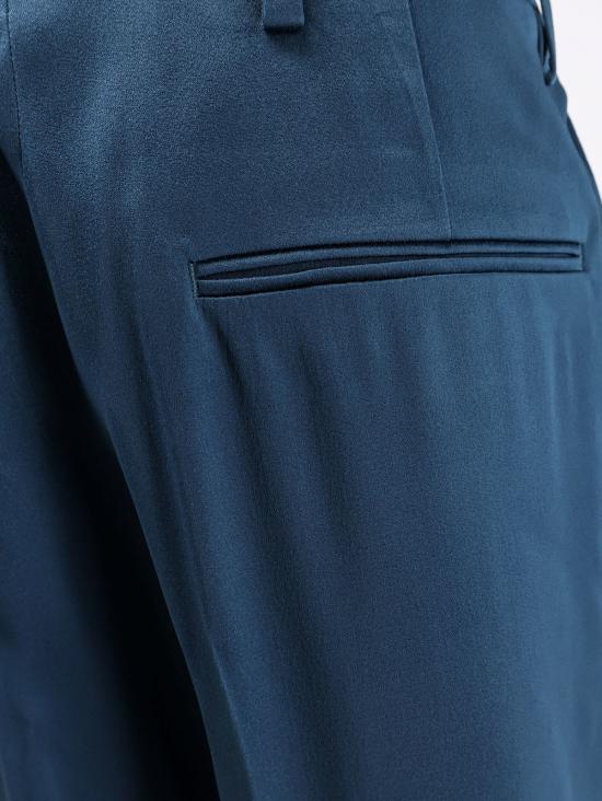  드리스 반 노튼 스트레이트 팬츠 Dries Van Noten Portias 새틴 팬츠 가솔린 - DRIES VAN NOTEN