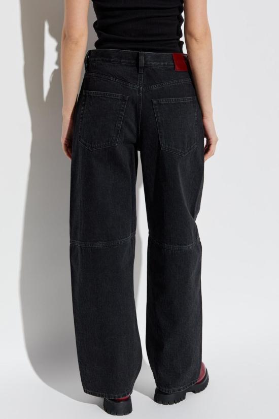 구찌 데님 팬츠 와이드 레그 진 블랙 - GUCCI