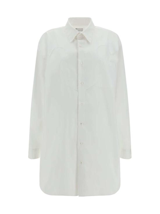  마르지엘라 숏 원피스 메종  버튼업 미니 셔츠 드레스 화이트