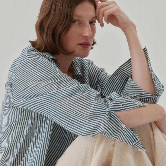  Nymane 셔츠 니만 크리스 셔츠 인디고