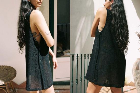  질 로드리게즈 숏 원피스 길 로드리게스 에디 크링클 쉬프트 드레스 - GIL RODRIGUEZ