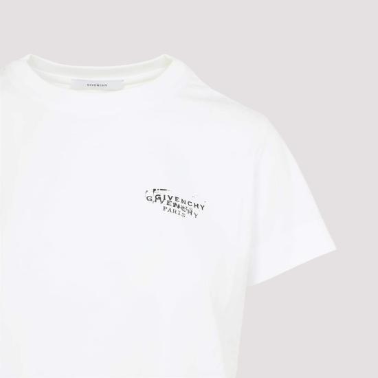  지방시 반팔 티셔츠 코튼 티셔츠 화이트 - GIVENCHY