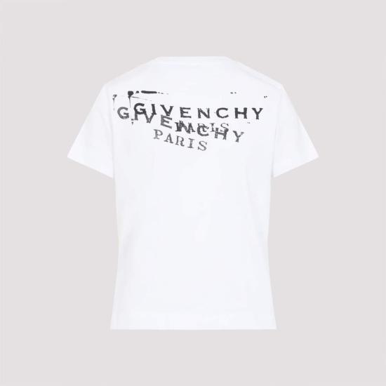  지방시 반팔 티셔츠 코튼 티셔츠 화이트 - GIVENCHY
