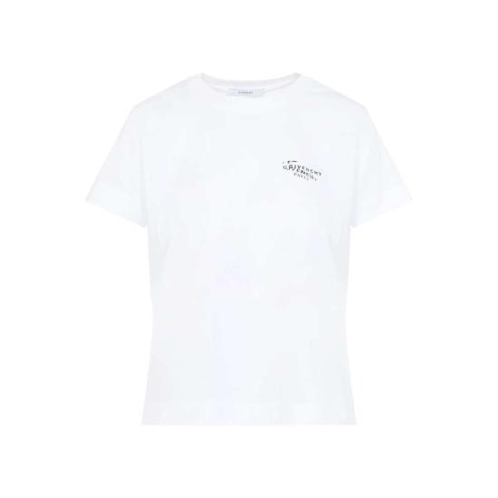  지방시 반팔 티셔츠 코튼 티셔츠 화이트 - GIVENCHY