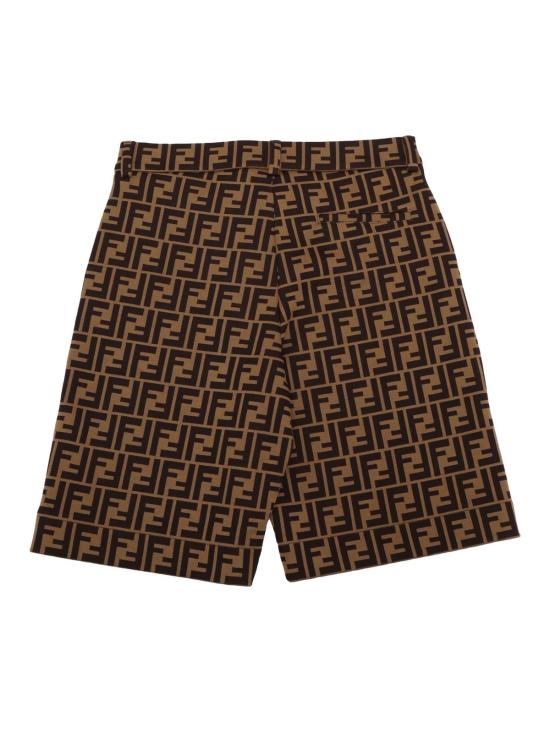  [키즈] 펜디 쇼츠/버뮤다 키즈 저지 반바지 (갈색) - FENDI