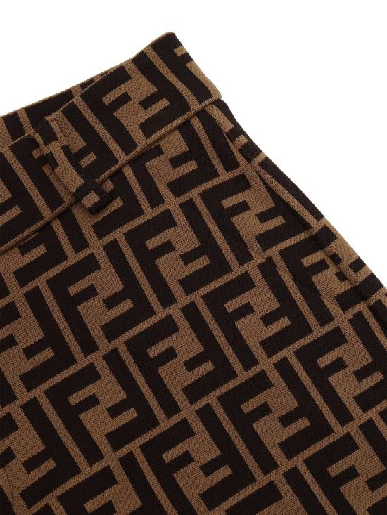  [키즈] 펜디 쇼츠/버뮤다 키즈 저지 반바지 (갈색) - FENDI