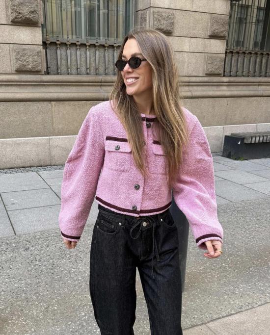  게스투즈 자켓 Gestuz Sigrun 쇼트 재킷 라일락 쉬폰 - GESTUZ