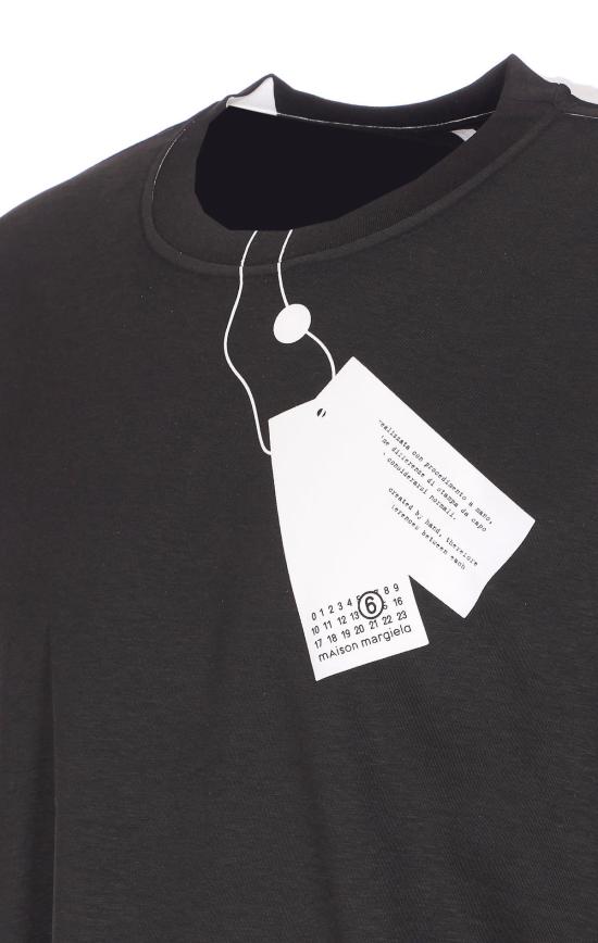  MM6 메종마르지엘라 반팔 티셔츠 Mm6 Maison Margiela Trompe Loeil 티셔츠 블랙 - MM6 MAISON MARGIELA