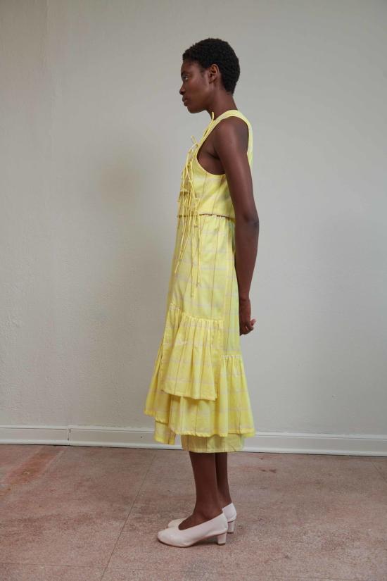  마리아 스탠리 블라우스 타히니 탑 시트론 체크 - MARIA STANLEY