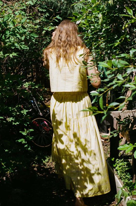  마리아 스탠리 블라우스 타히니 탑 시트론 체크 - MARIA STANLEY