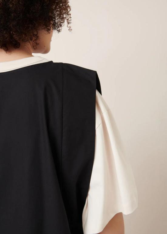  코우토우 롱 원피스 레이븐 앞치마 블랙 - KOWTOW