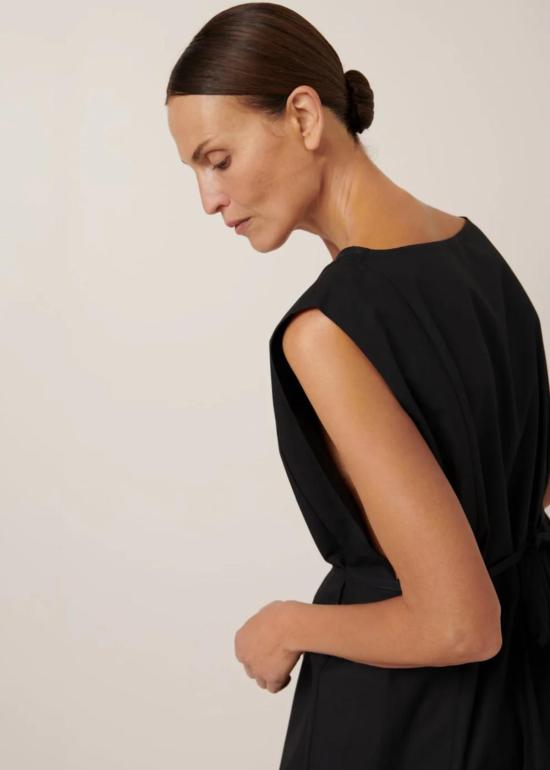  코우토우 롱 원피스 레이븐 앞치마 블랙 - KOWTOW