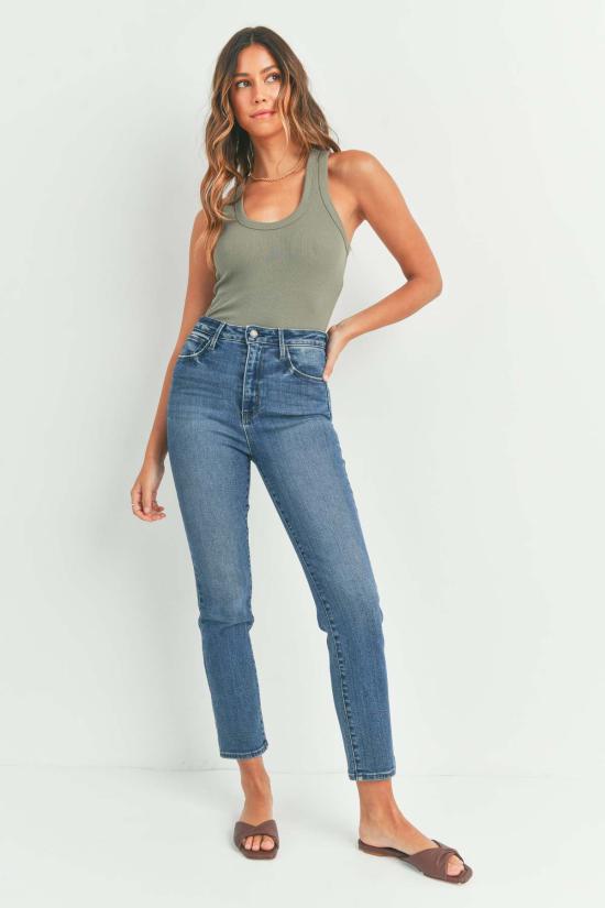  저스트 블랙 데님 데님 팬츠 테이퍼드 스트레이트 - JUST BLACK DENIM