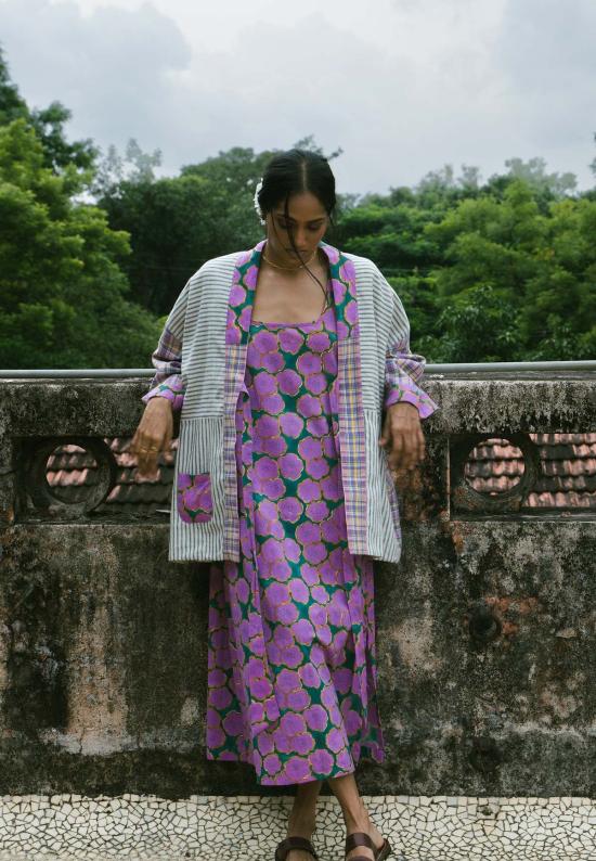  이키비 롱 원피스 클로버 슬립 드레스 멀티컬러 - IKKIVI