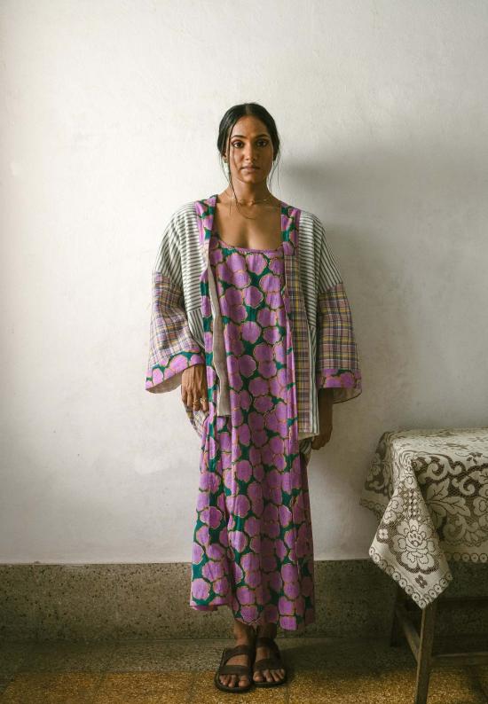  이키비 롱 원피스 클로버 슬립 드레스 멀티컬러 - IKKIVI