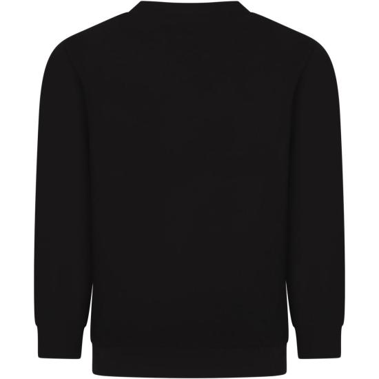  [키즈] 발망 풀오버 로고가 있는 아동용 블랙 스웨트셔츠 - BALMAIN