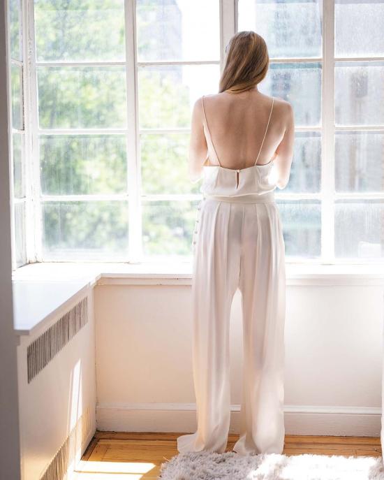  INGA-LENA 스트레이트 팬츠 잉가 레나 비욘 실크  아이보리