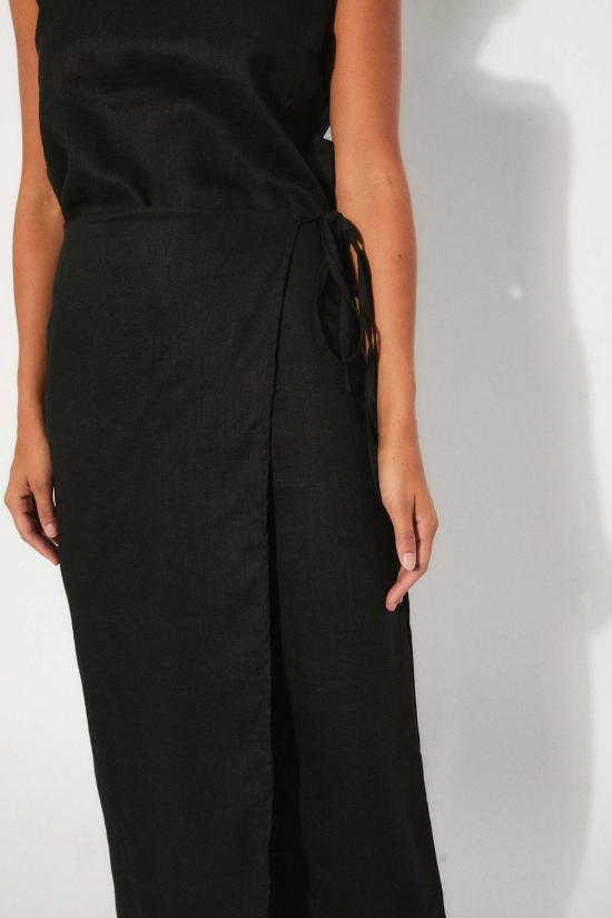  리타 롱 스커트 로우 루트 스커트 블랙 - RITA