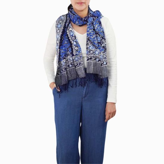  카시 코옵 머플러/스카프 카시 쿱 미드나잇 오텀 바틱 스카프 블루/블랙/네이비/화이트