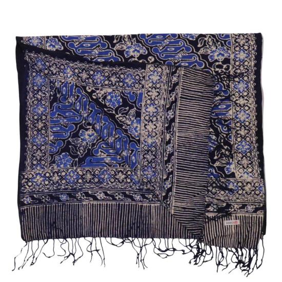  카시 코옵 머플러/스카프 카시 쿱 미드나잇 오텀 바틱 스카프 블루/블랙/네이비/화이트 - KASIH COOP