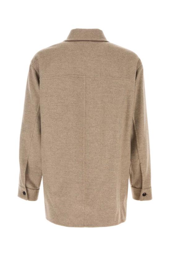  보테가베네타 긴팔 셔츠 보테가 베네타 카푸치노 플란넬  샌드쉘멜란지 - BOTTEGA VENETA