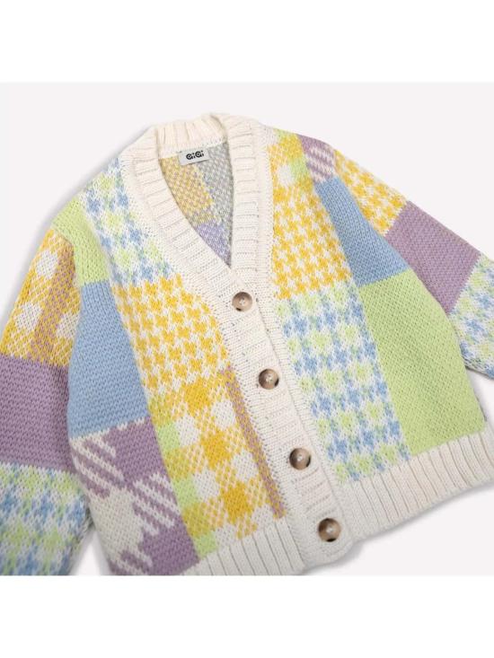  지지 니트웨어 가디건 패치워크  미니 - GIGI KNITWEAR