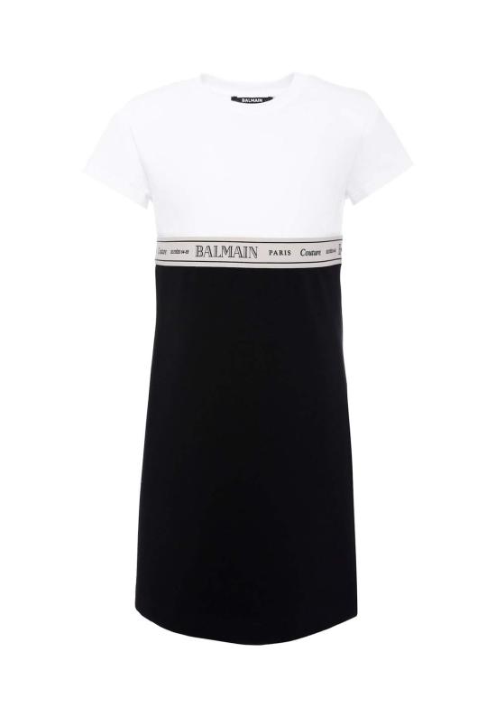  [키즈] 발망 원피스 로고 아동용 드레스 블랙