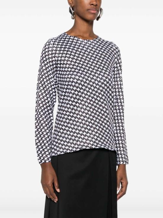  꼼데가르송 긴팔 티셔츠 Comme Des Garçons 프린트 티셔츠 블랙 - COMME DES GARCONS