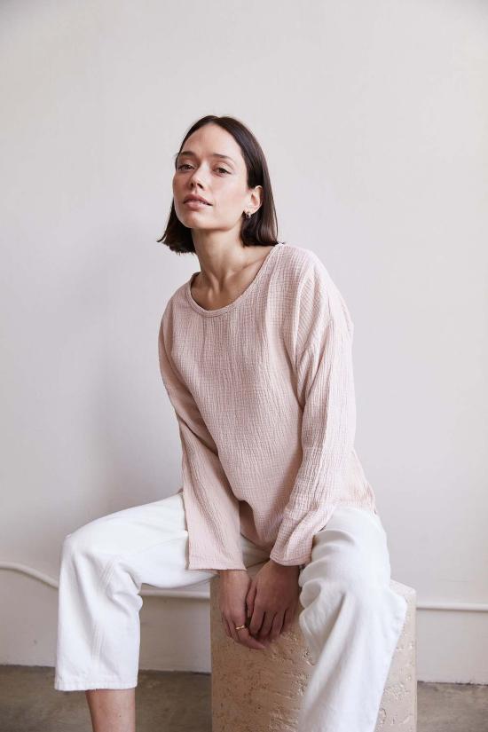  It Is Well L.A. 긴팔 티셔츠 잇이즈웰 L.A. 오가닉 롱 슬리브 거즈 탑 - OTHER BRANDS