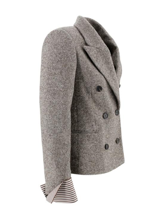  브루넬로 쿠치넬리 수트 자켓 더블 브레스트 블레이저 브라운 - BRUNELLO CUCINELLI