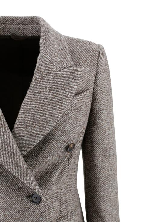  브루넬로 쿠치넬리 수트 자켓 더블 브레스트 블레이저 브라운 - BRUNELLO CUCINELLI