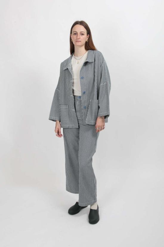  Gravel & Gold 데님 자켓 그래블 & 골드 마람 재킷 컨덕터 스트라이프 - OTHER BRANDS