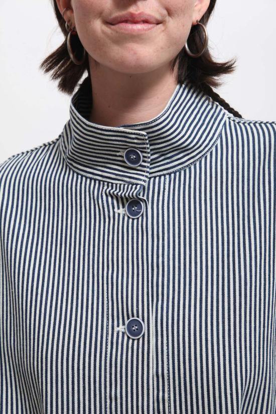  그래블 앤 골드 데님 자켓 그래블 & 골드 마람 재킷 컨덕터 스트라이프 - GRAVEL & GOLD