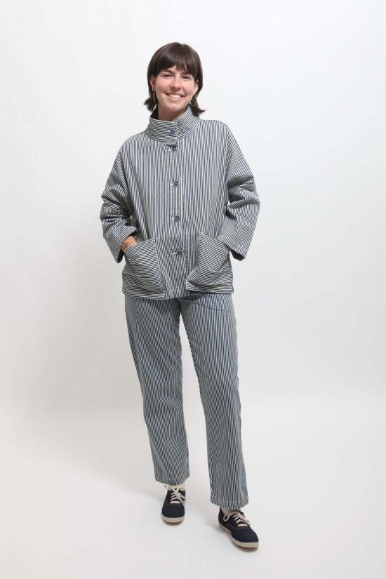  Gravel & Gold 데님 자켓 그래블 & 골드 마람 재킷 컨덕터 스트라이프 - OTHER BRANDS