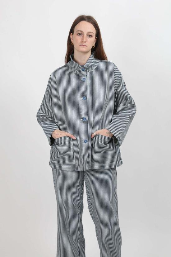  Gravel & Gold 데님 자켓 그래블 & 골드 마람 재킷 컨덕터 스트라이프 - OTHER BRANDS