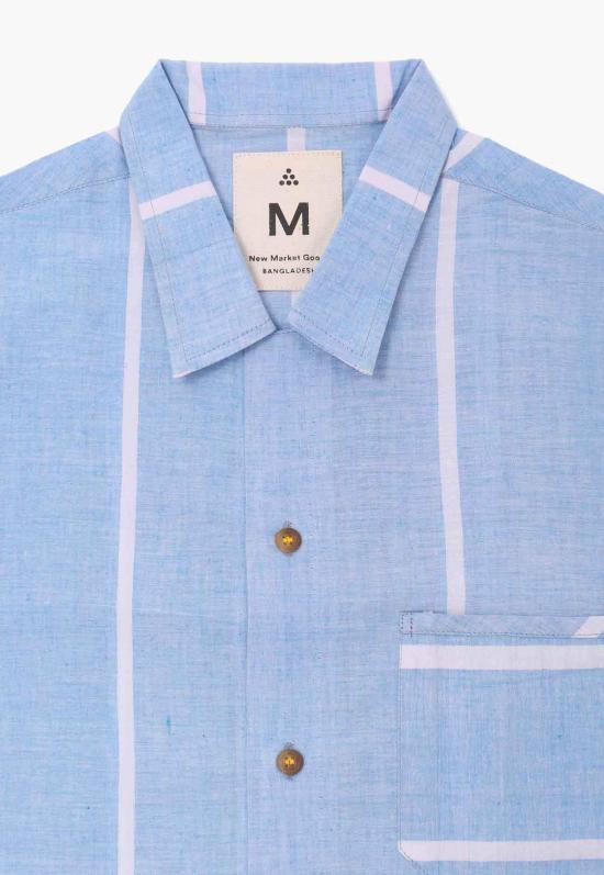  New Market Goods 반팔 셔츠 뉴 마켓 상품 룽기 박스 버튼다운 블루 - OTHER BRANDS