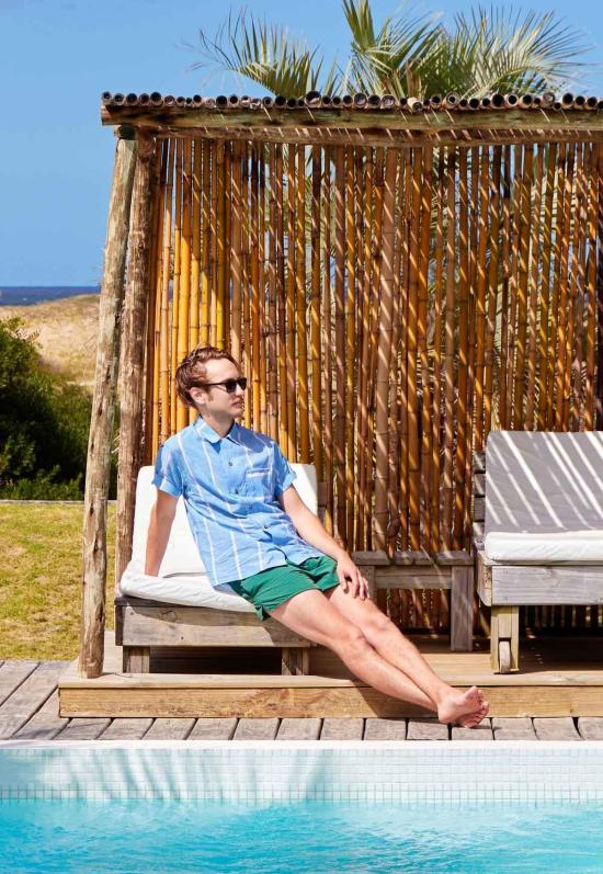  New Market Goods 반팔 셔츠 뉴 마켓 상품 룽기 박스 버튼다운 블루