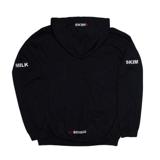  스킴 밀크 스웨터 스키인 밀크 어헤드 / 유어 비하인드 후드티 블랙 - SKIM MILK