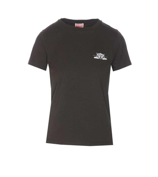  겐조 반팔 티셔츠 갓츠 해피 타이거 티셔츠 블랙