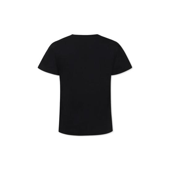  [키즈] 발망 트레이닝 상의 아동용 실버 라인스톤 로고 티셔츠 블랙 - BALMAIN