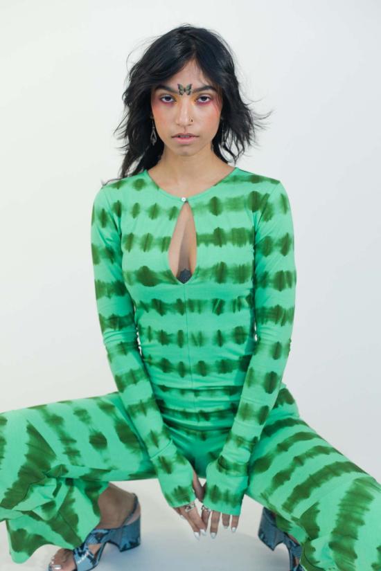  아바카시 점프수트 러플 캣수트 - ABACAXI