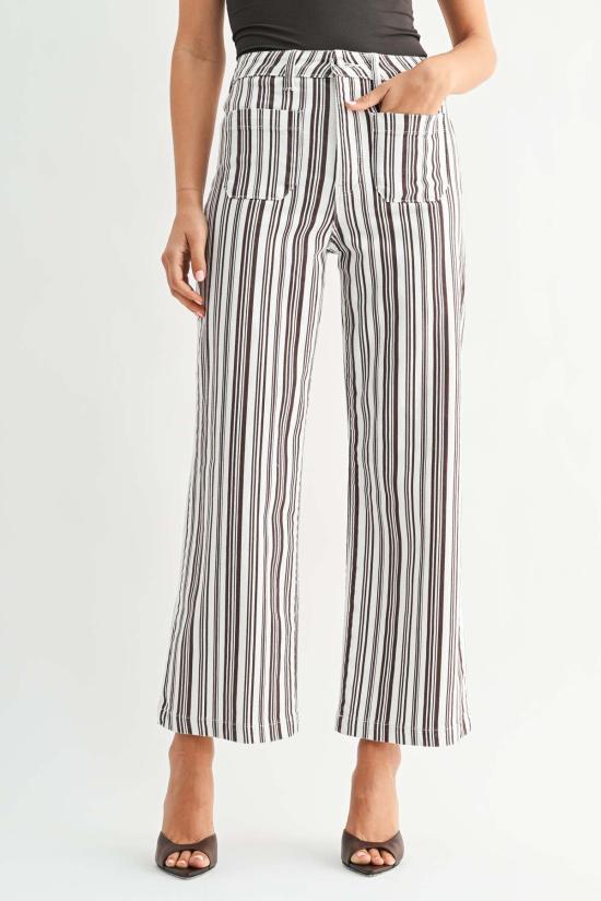  저스트 블랙 데님 데님 팬츠 세일러 포켓 와이드 레그 - JUST BLACK DENIM