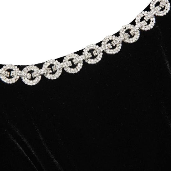  셀프 포트레이트 숏 원피스 블랙 벨벳 미니 드레스 블랙 - SELF PORTRAIT