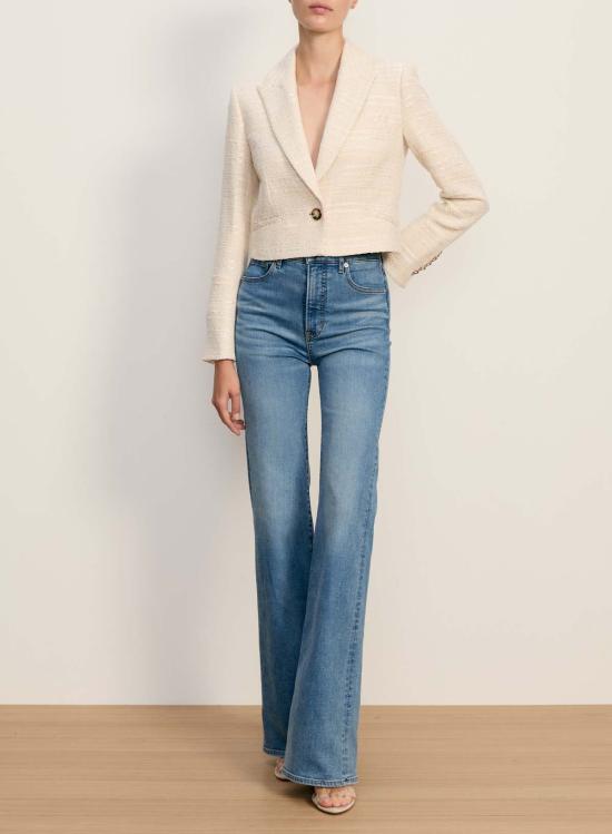  베로니카비어드 데님 팬츠 베로니카 비어드 크로스비 하이라이즈 와이드 레그 진 레벨 스톤 - VERONICA BEARD