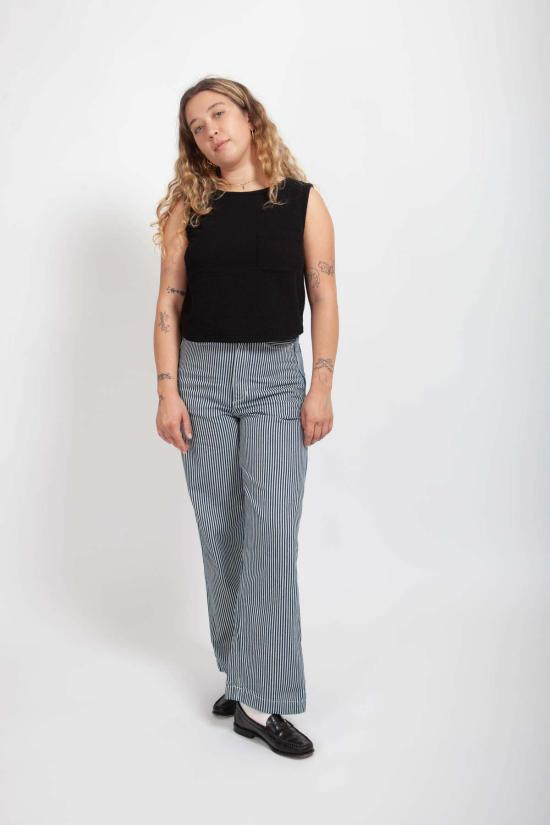  Gravel & Gold 스트레이트 팬츠 자갈 및 금 채굴 바지 지휘자 줄무늬 - OTHER BRANDS